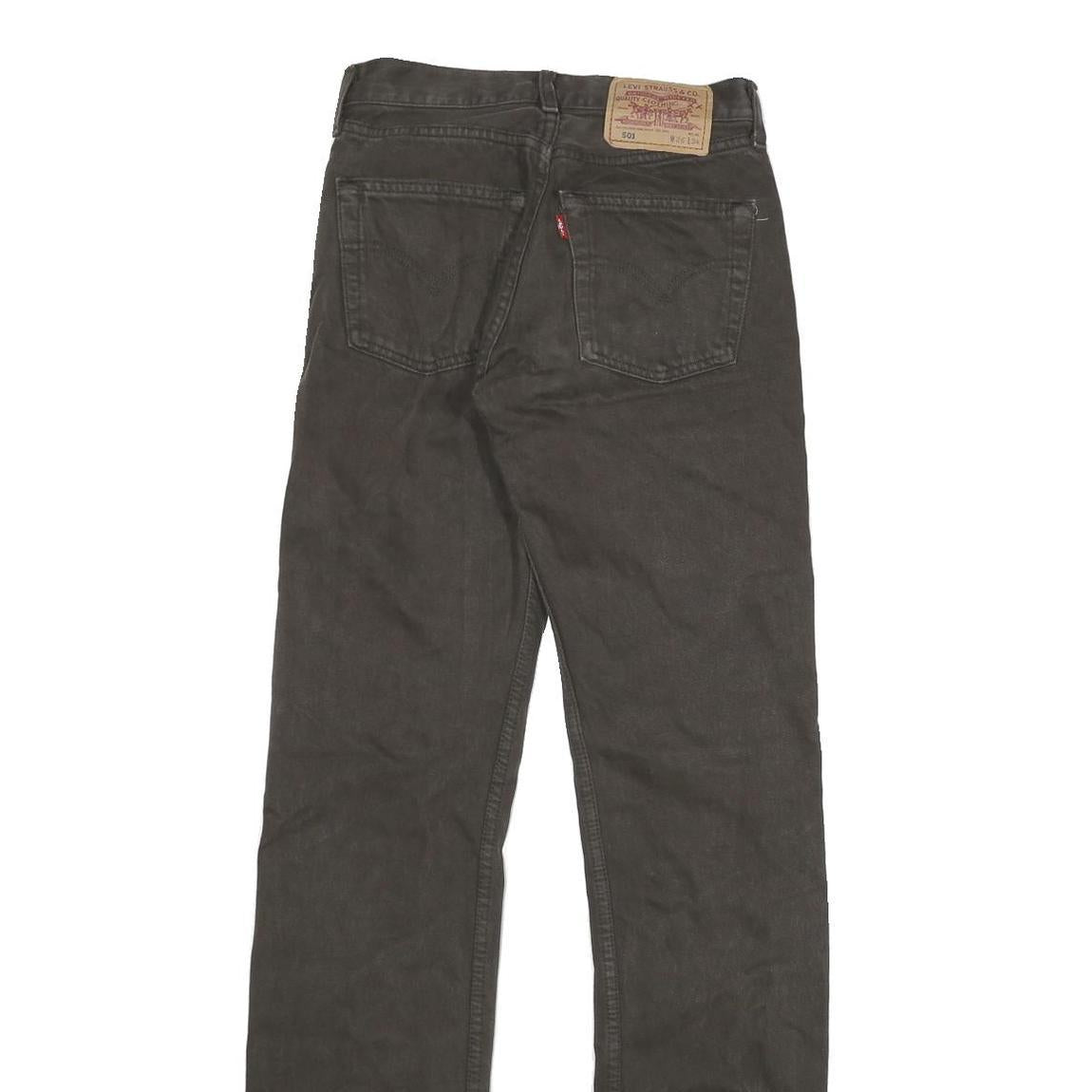 LEVI'S 501 Mens Jeans Black Regular Straight Denim W26 L34 Classic Button Fly