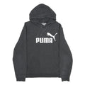 PUMA Mens Charcoal Grey Hoodie M Cotton Blend Pullover Classic Logo