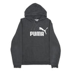 PUMA Mens Charcoal Grey Hoodie M Cotton Blend Pullover Classic Logo