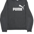 PUMA Mens Charcoal Grey Hoodie M Cotton Blend Pullover Classic Logo