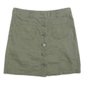 TOMMY HILFIGER Womens Green Cotton Mini Skirt Button Front Casual Pocket Design
