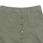 TOMMY HILFIGER Womens Green Cotton Mini Skirt Button Front Casual Pocket Design