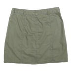 TOMMY HILFIGER Womens Green Cotton Mini Skirt Button Front Casual Pocket Design