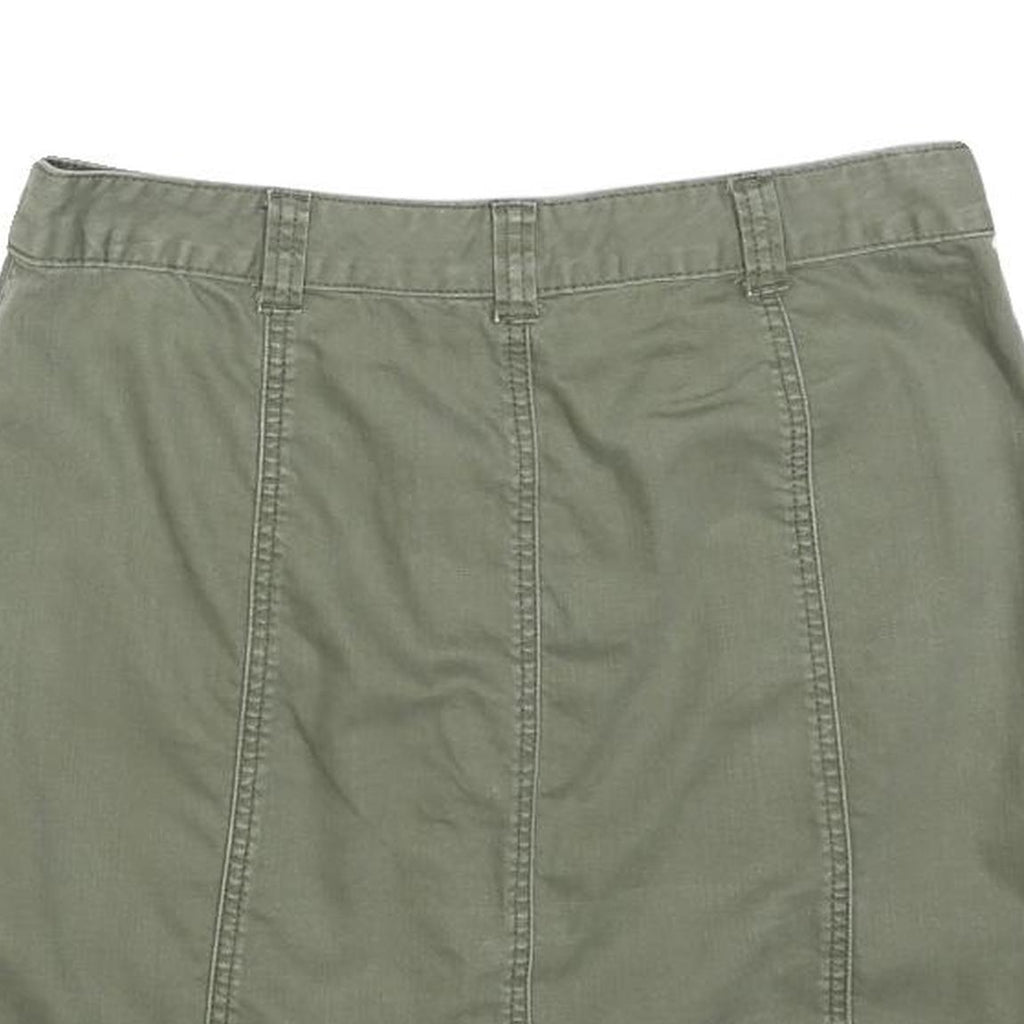 TOMMY HILFIGER Womens Green Cotton Mini Skirt Button Front Casual Pocket Design