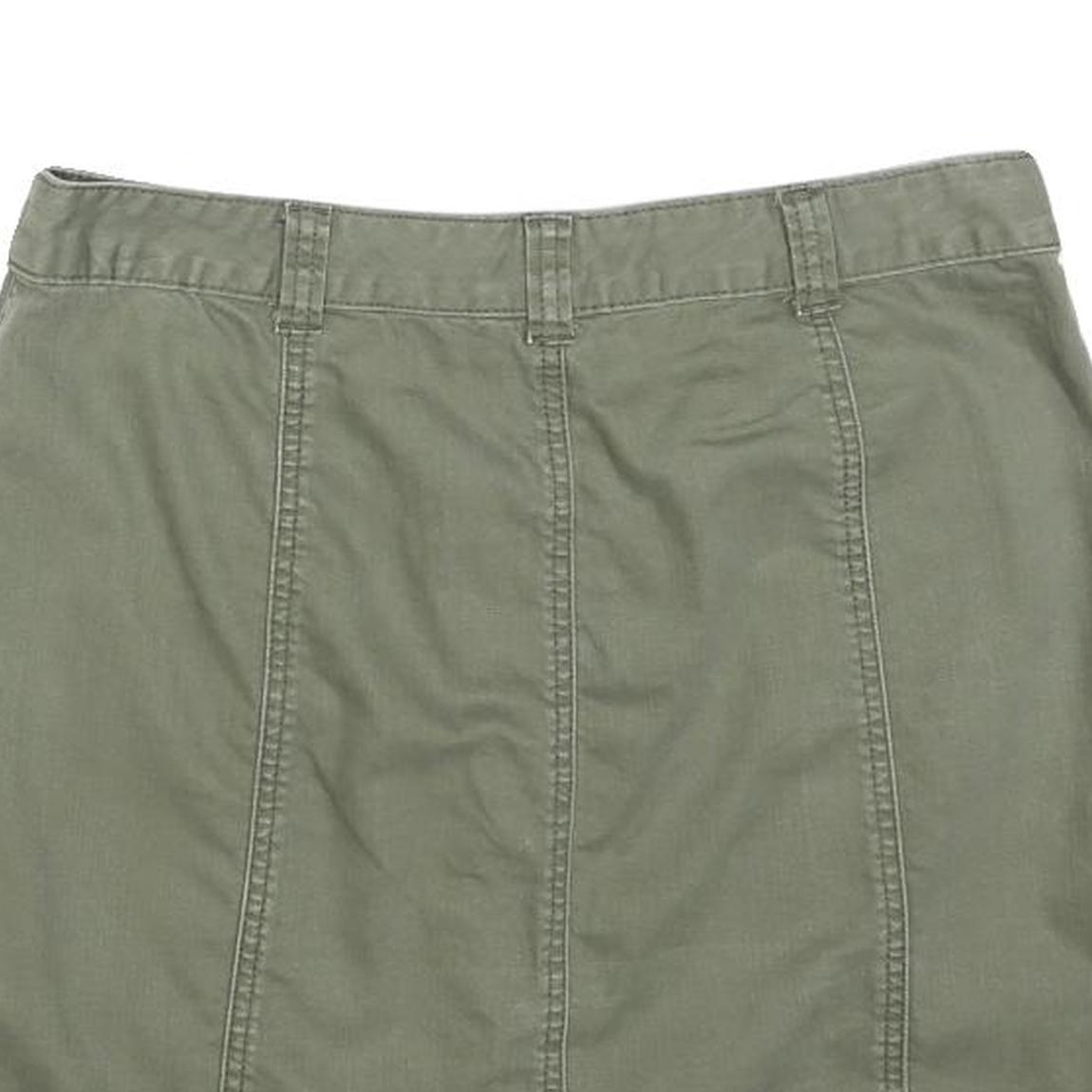 TOMMY HILFIGER Womens Green Cotton Mini Skirt Button Front Casual Pocket Design