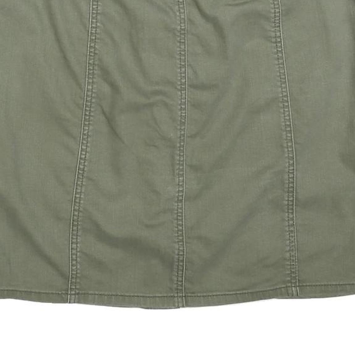 TOMMY HILFIGER Womens Green Cotton Mini Skirt Button Front Casual Pocket Design