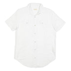 DIESEL Mens White Cotton Short Sleeve Shirt M Button Pocket Casual Summer