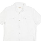 DIESEL Mens White Cotton Short Sleeve Shirt M Button Pocket Casual Summer