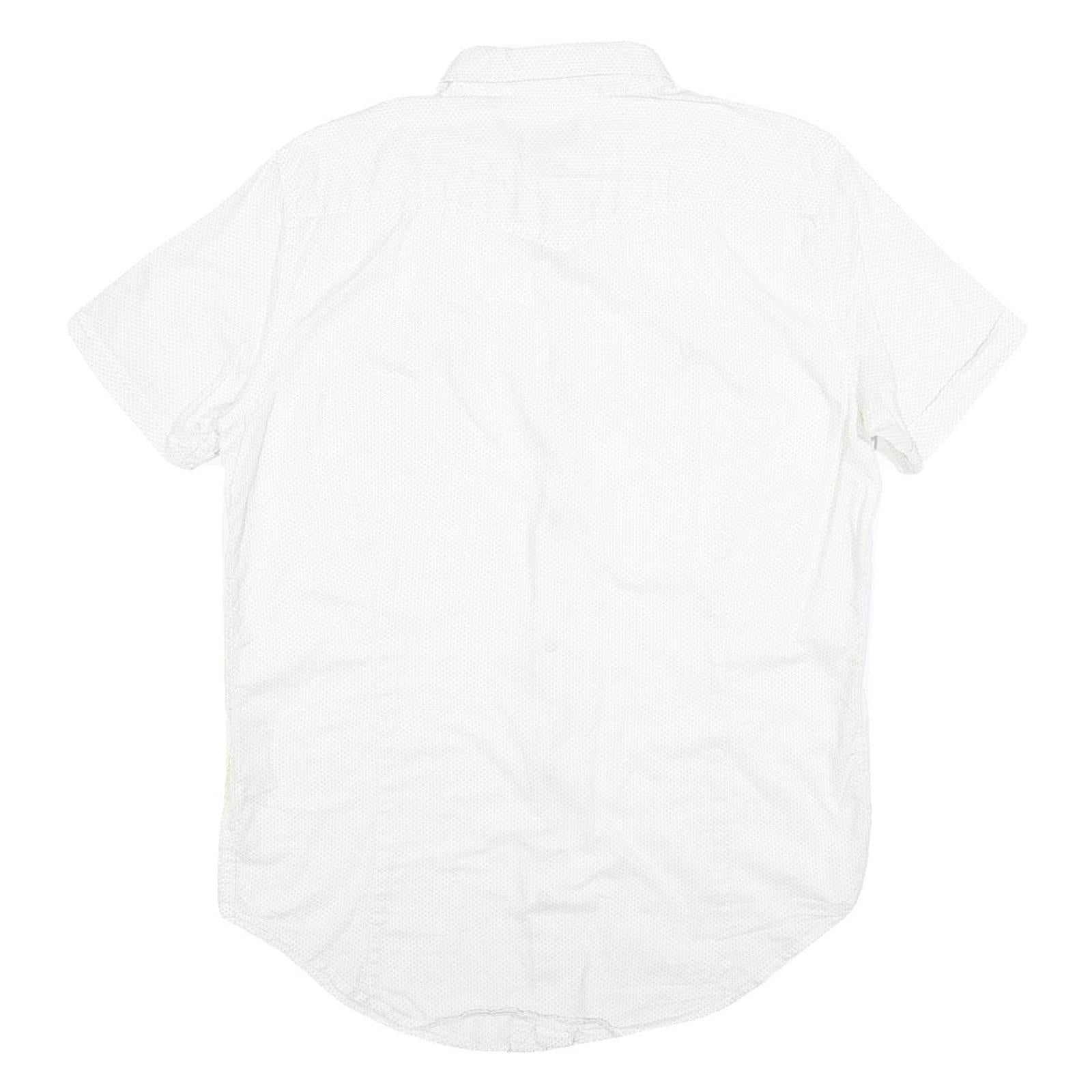 DIESEL Mens White Cotton Short Sleeve Shirt M Button Pocket Casual Summer