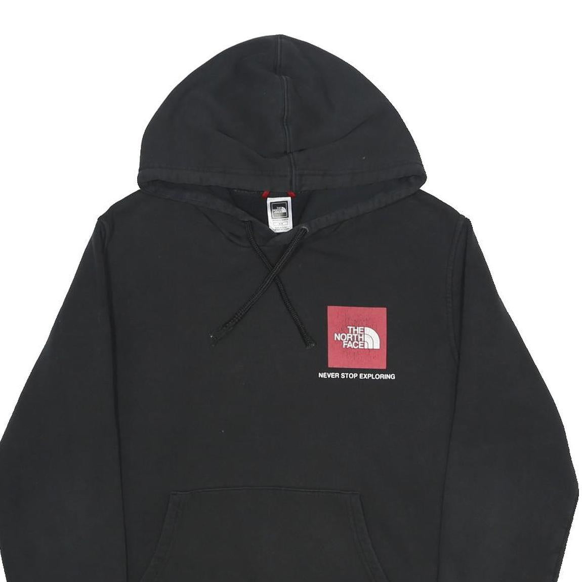 THE NORTH FACE Mens Black Hoodie M Cotton Blend Pullover Logo Pocket Casual