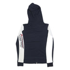 TOMMY HILFIGER Womens Navy & White Zip Up Hoodie S Designer Casual Sweatshirt