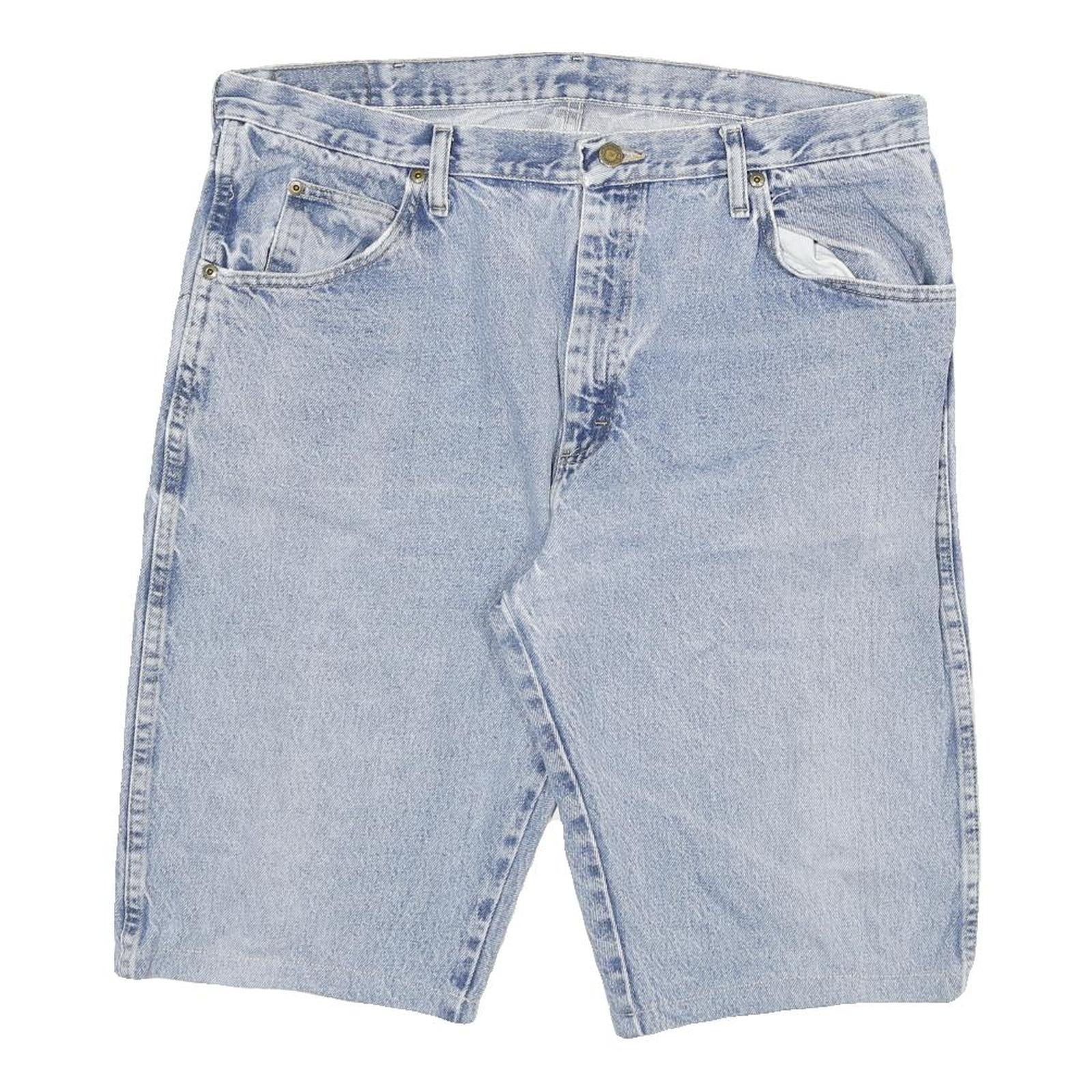 WRANGLER Mens Denim Shorts Light Blue 2XL W36 Casual Cotton Blend