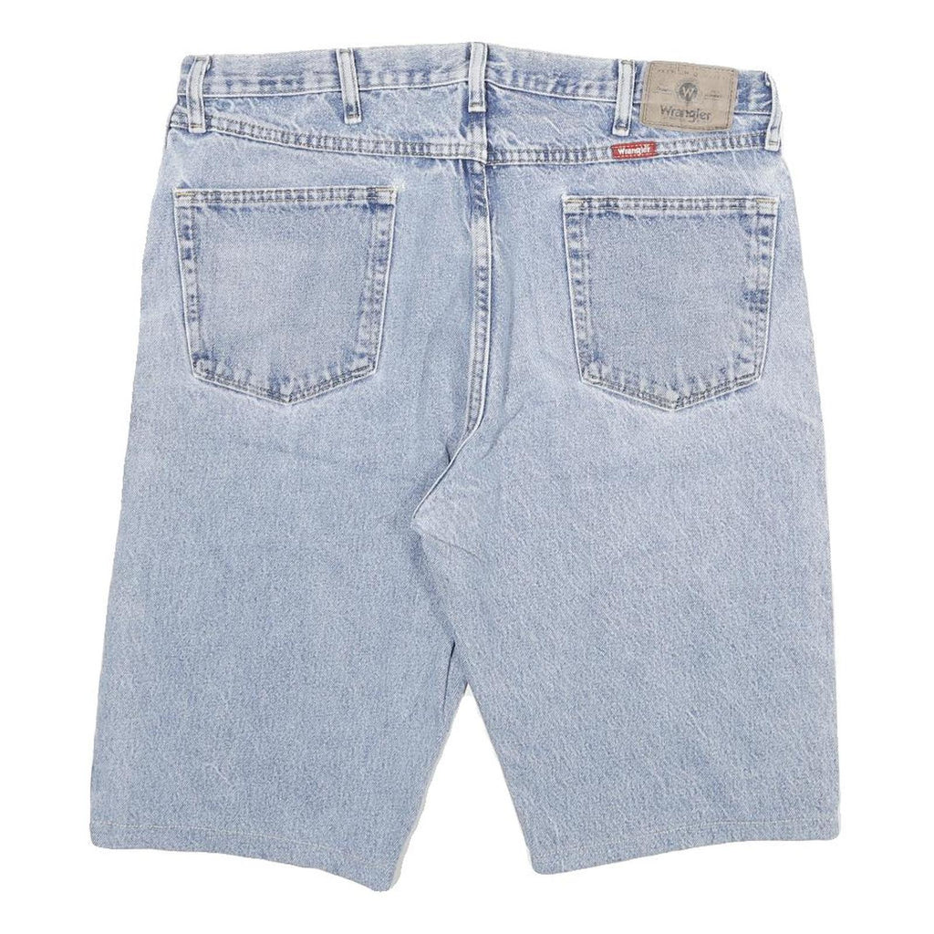 WRANGLER Mens Denim Shorts Light Blue 2XL W36 Casual Cotton Blend