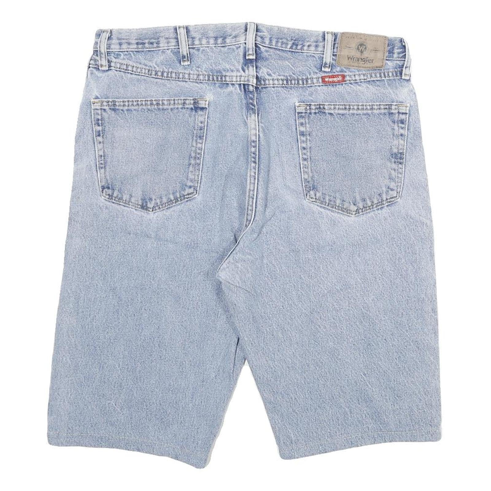 WRANGLER Mens Denim Shorts Light Blue 2XL W36 Casual Cotton Blend