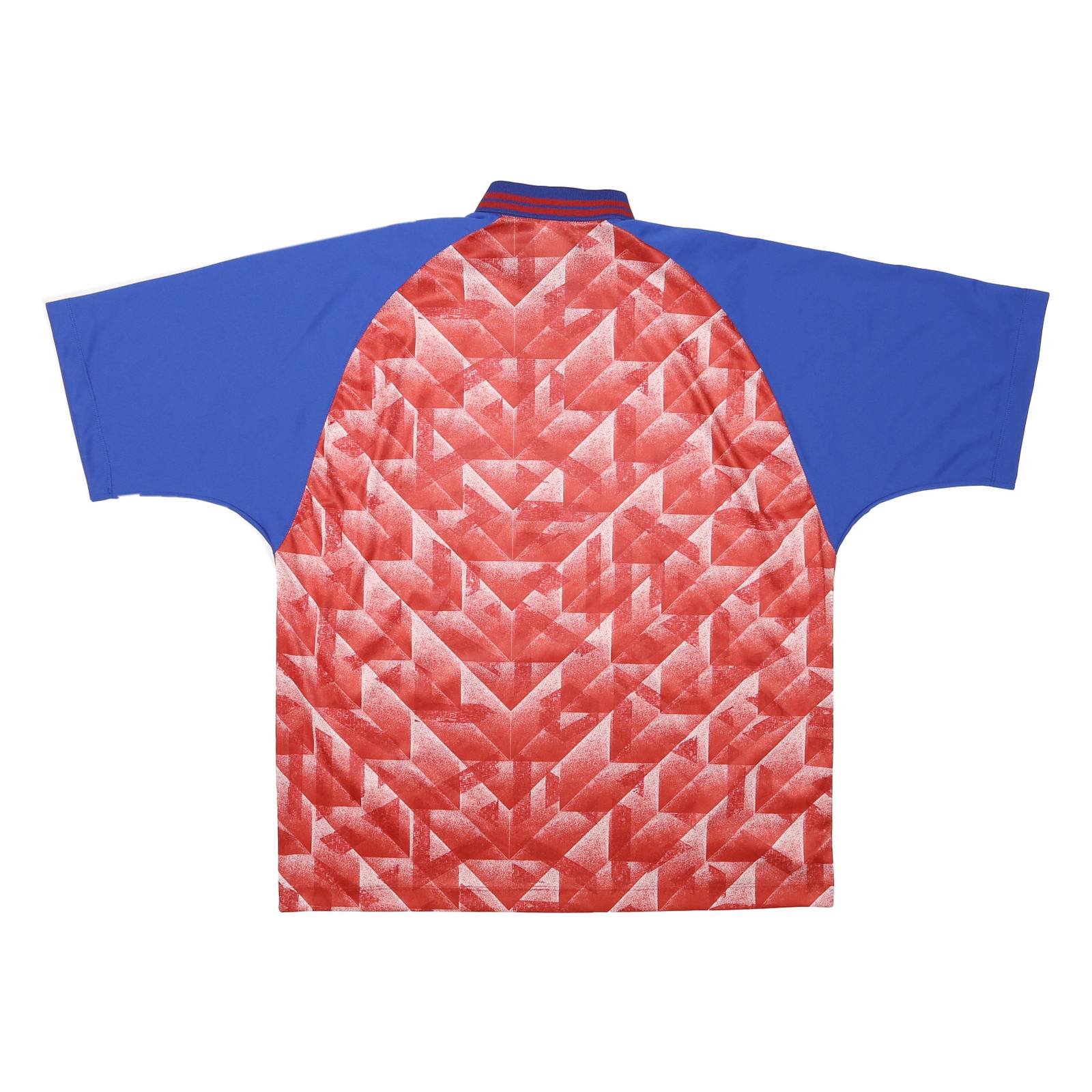 Mens Blue & Red Graphic T-Shirt 2XL Short Sleeve Collared Retro Sports Style