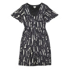 TEMPERLEY LONDON Womens Black White Abstract Print Day Dress Polyester Blend UK