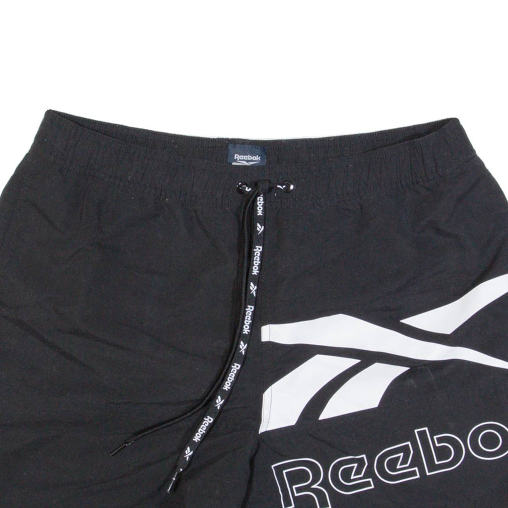 REEBOK Mesh Lined Mens Swimming Shorts Black Relaxed M W30