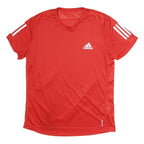 ADIDAS Mens Red Short Sleeve V-Neck Graphic T-Shirt M Sports Training Activewear