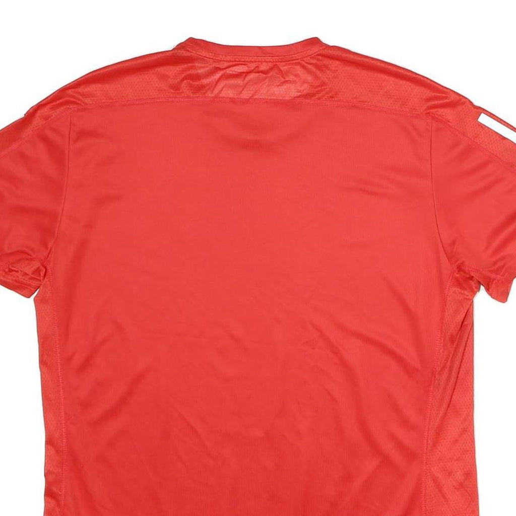 ADIDAS Mens Red Short Sleeve V-Neck Graphic T-Shirt M Sports Training Activewear