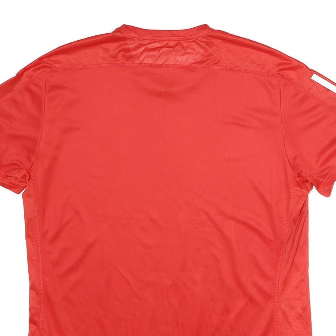 ADIDAS Mens Red Short Sleeve V-Neck Graphic T-Shirt M Sports Training Activewear