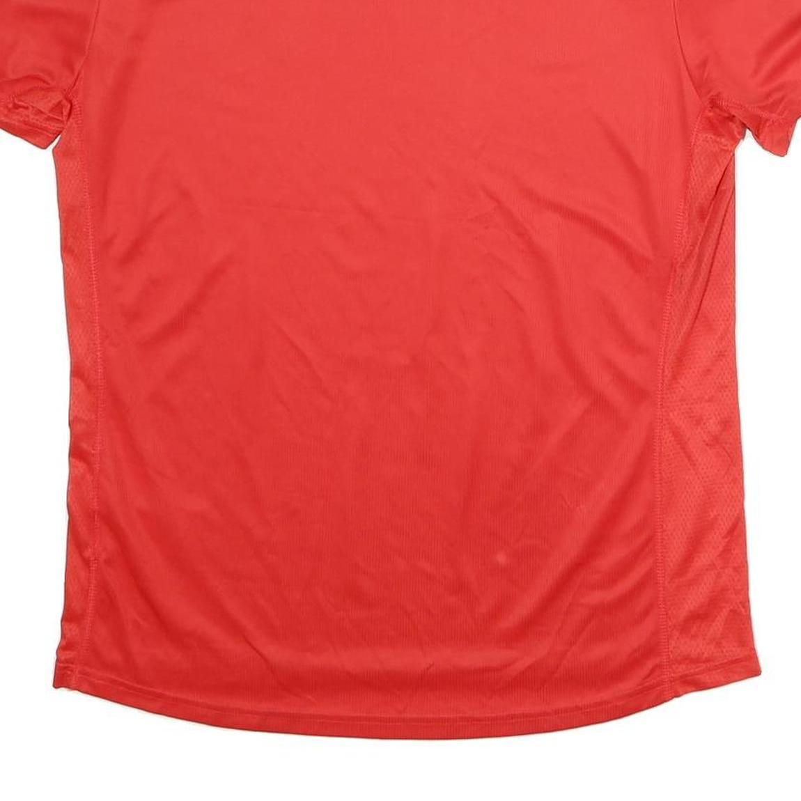 ADIDAS Mens Red Short Sleeve V-Neck Graphic T-Shirt M Sports Training Activewear