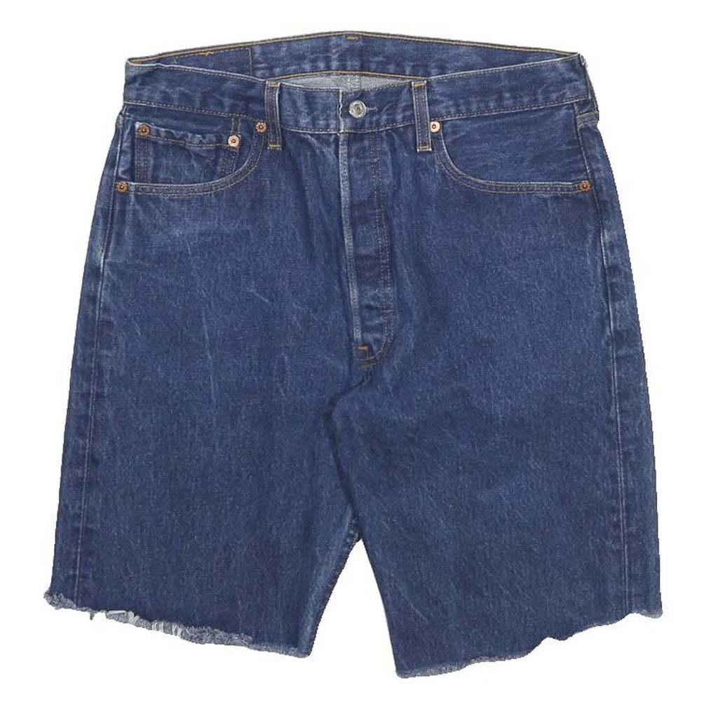 LEVI'S Mens Denim Blue Cut-Off Shorts M W34 Frayed Hem Casual