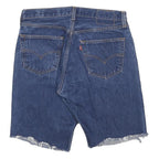 LEVI'S Mens Denim Blue Cut-Off Shorts M W34 Frayed Hem Casual