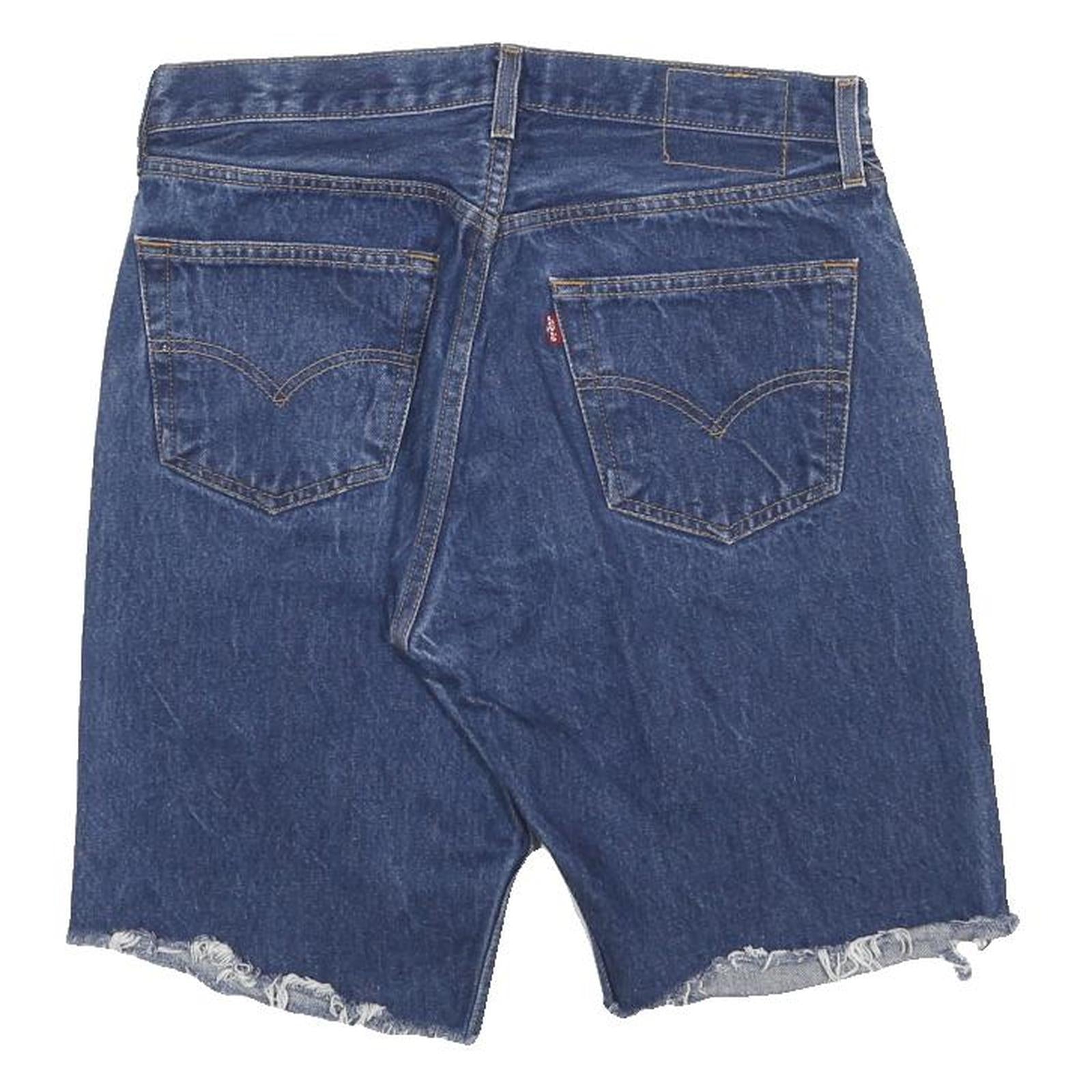 LEVI'S Mens Denim Blue Cut-Off Shorts M W34 Frayed Hem Casual