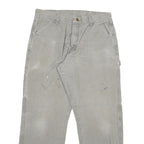 DICKIES Mens Regular Fit Workwear Jeans Beige Denim W34 L32 Painter Style Zip