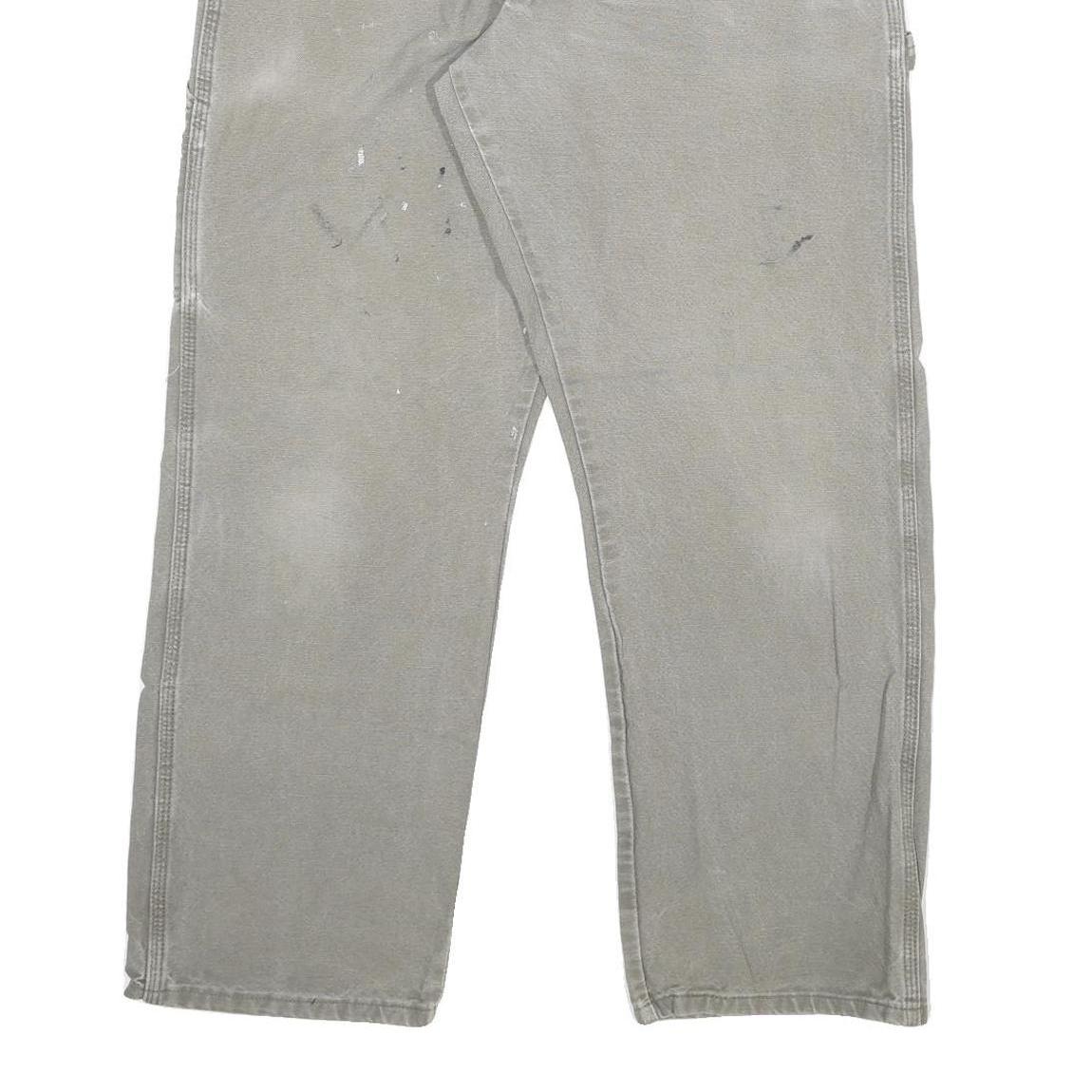 DICKIES Mens Regular Fit Workwear Jeans Beige Denim W34 L32 Painter Style Zip