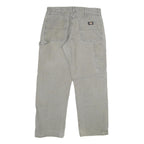 DICKIES Mens Regular Fit Workwear Jeans Beige Denim W34 L32 Painter Style Zip
