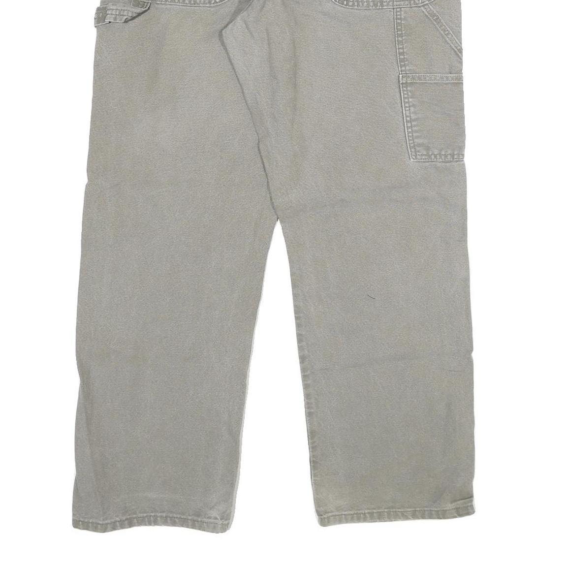 DICKIES Mens Regular Fit Workwear Jeans Beige Denim W34 L32 Painter Style Zip