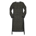 ALL SAINTS Womens Black Animal Print Midi Dress Polyester Long Sleeve S Lace
