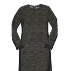 ALL SAINTS Womens Black Animal Print Midi Dress Polyester Long Sleeve S Lace