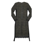ALL SAINTS Womens Black Animal Print Midi Dress Polyester Long Sleeve S Lace