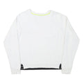 DKNY Womens White Sweatshirt Crew Neck L Sport Hem Logo Trim