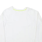 DKNY Womens White Sweatshirt Crew Neck L Sport Hem Logo Trim
