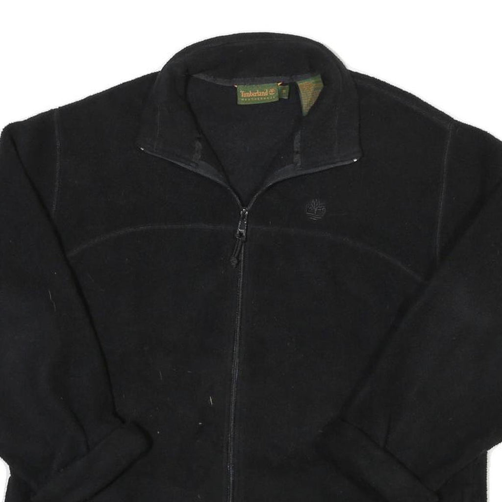 TIMBERLAND Mens Black Jacket M Polyester Blend Zip Plain Outdoor Casual Fleece