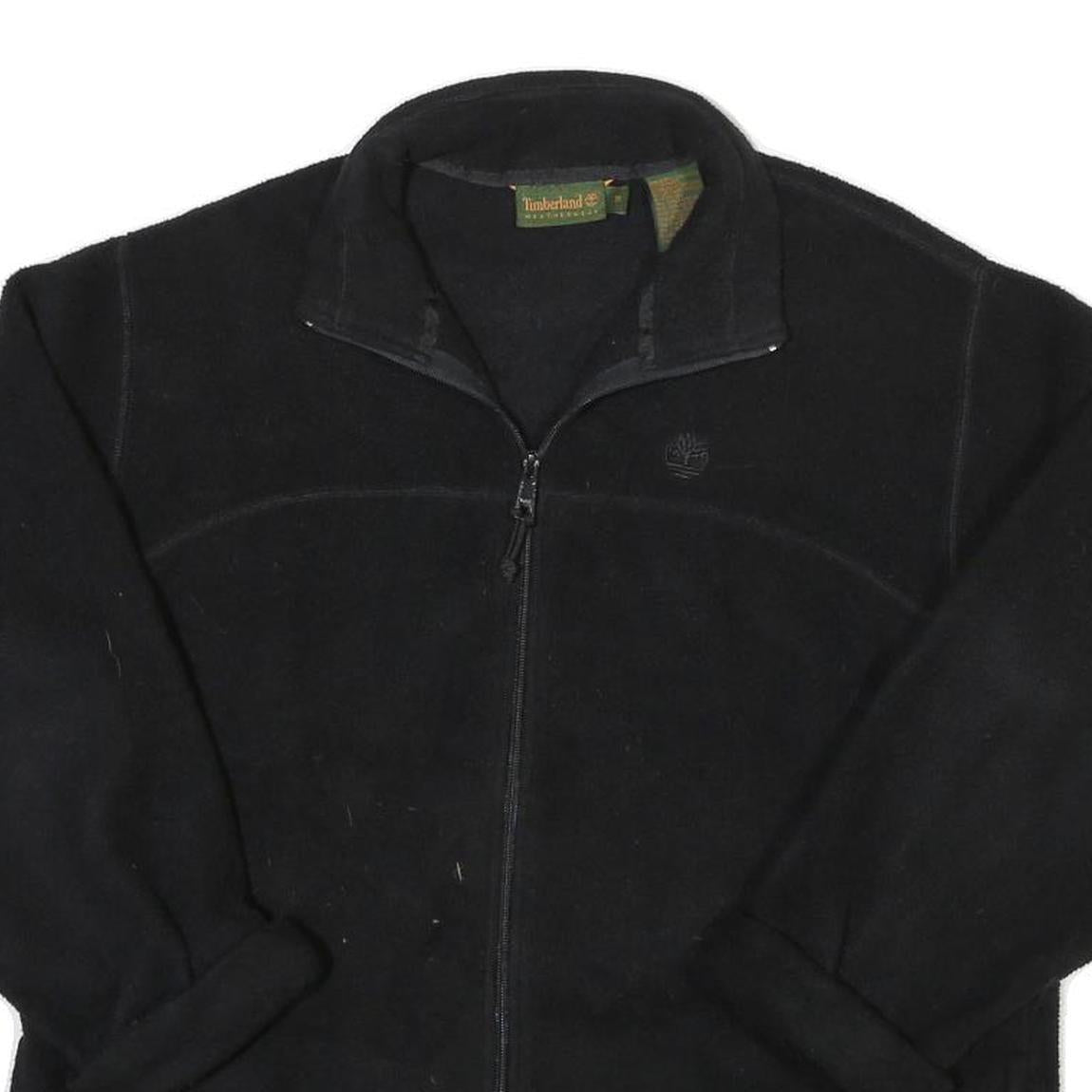 TIMBERLAND Mens Black Jacket M Polyester Blend Zip Plain Outdoor Casual Fleece