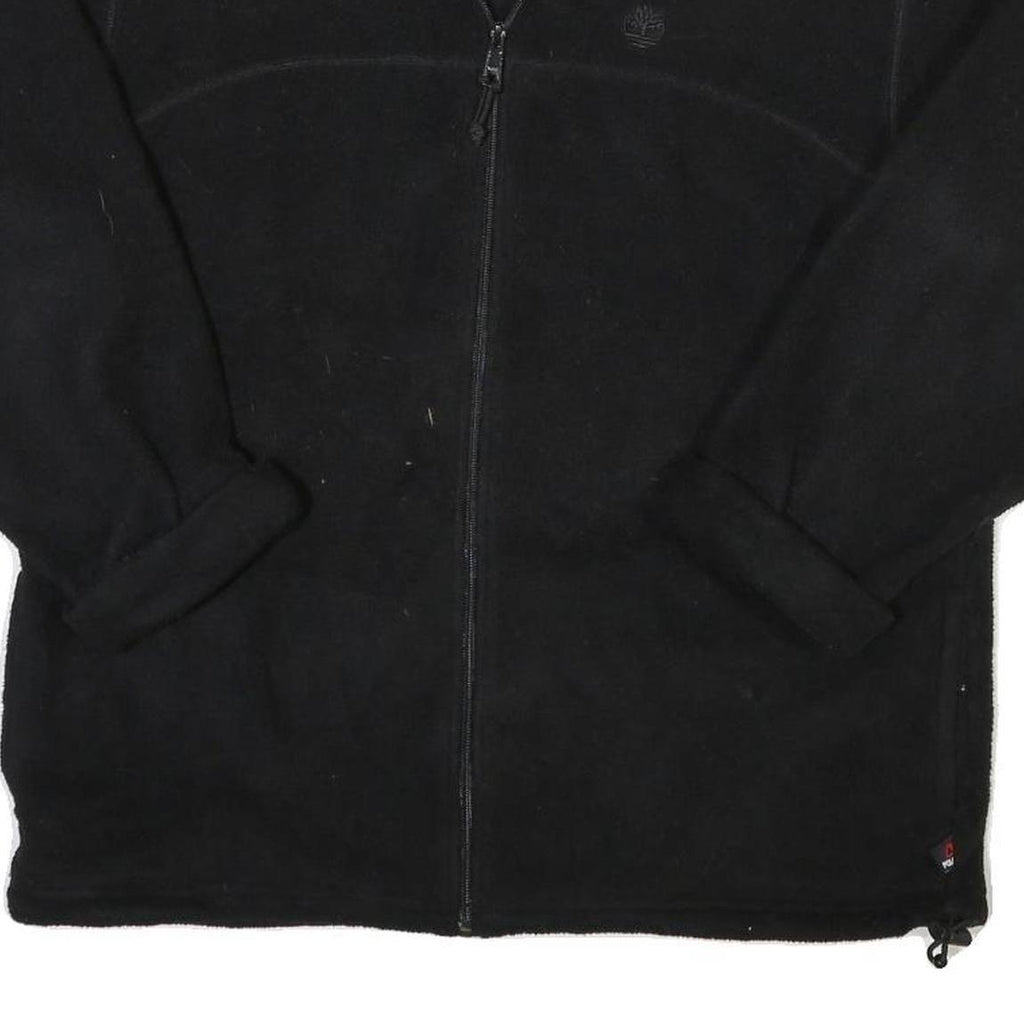TIMBERLAND Mens Black Jacket M Polyester Blend Zip Plain Outdoor Casual Fleece