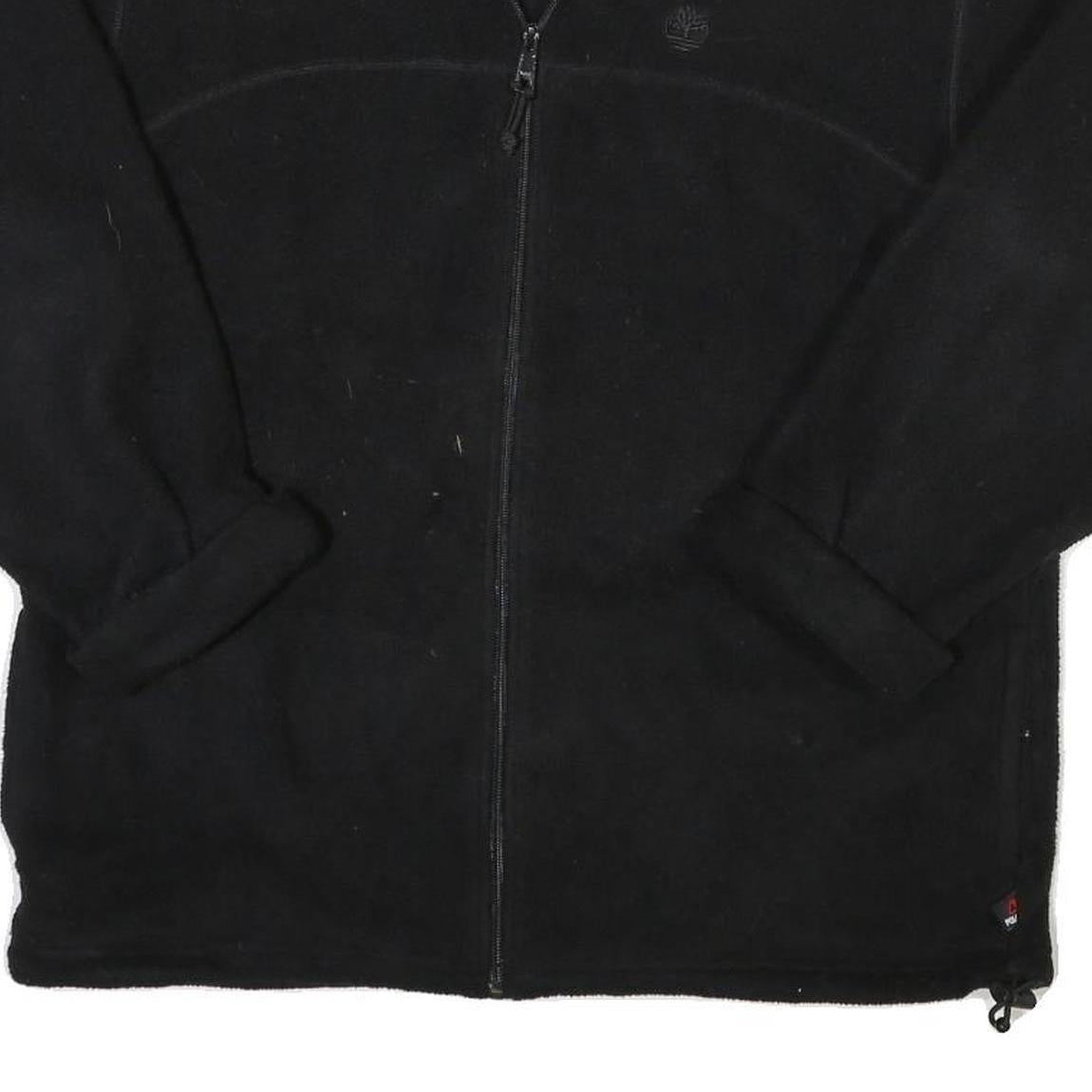 TIMBERLAND Mens Black Jacket M Polyester Blend Zip Plain Outdoor Casual Fleece