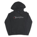 CHAMPION Womens Black Hoodie XS Cotton Blend Pullover Classic Logo