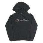 CHAMPION Womens Black Hoodie XS Cotton Blend Pullover Classic Logo