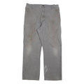 DICKIES Mens Cotton Blend Grey Regular Straight Trousers W36 L30 Workwear