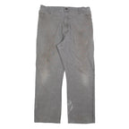 DICKIES Mens Cotton Blend Grey Regular Straight Trousers W36 L30 Workwear