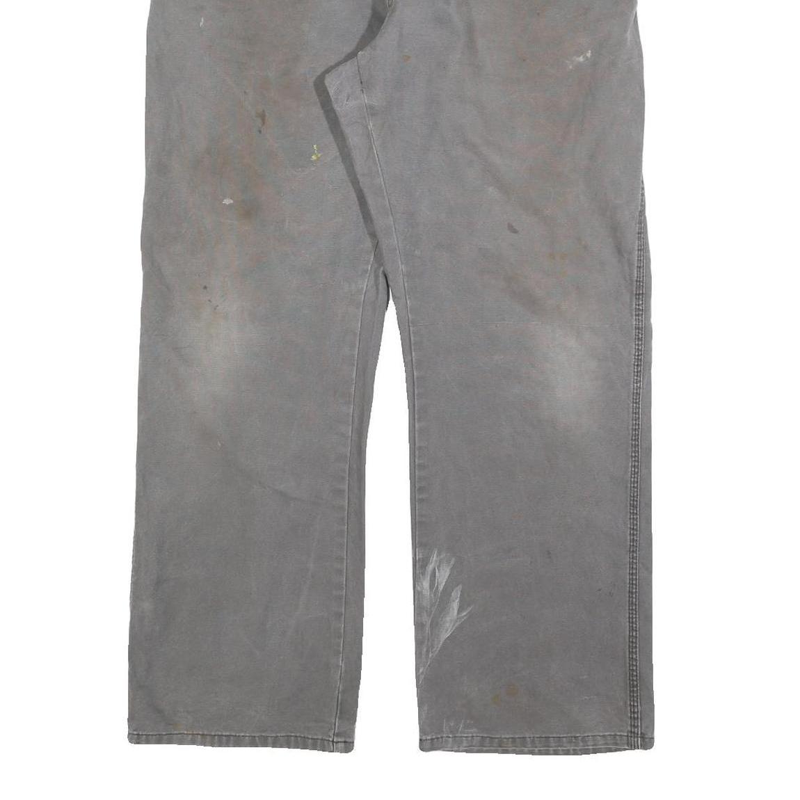 DICKIES Mens Cotton Blend Grey Regular Straight Trousers W36 L30 Workwear