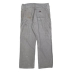 DICKIES Mens Cotton Blend Grey Regular Straight Trousers W36 L30 Workwear