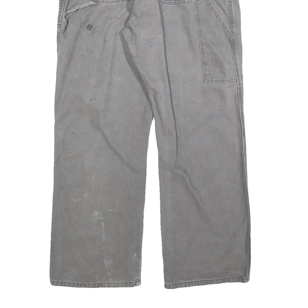 DICKIES Mens Cotton Blend Grey Regular Straight Trousers W36 L30 Workwear