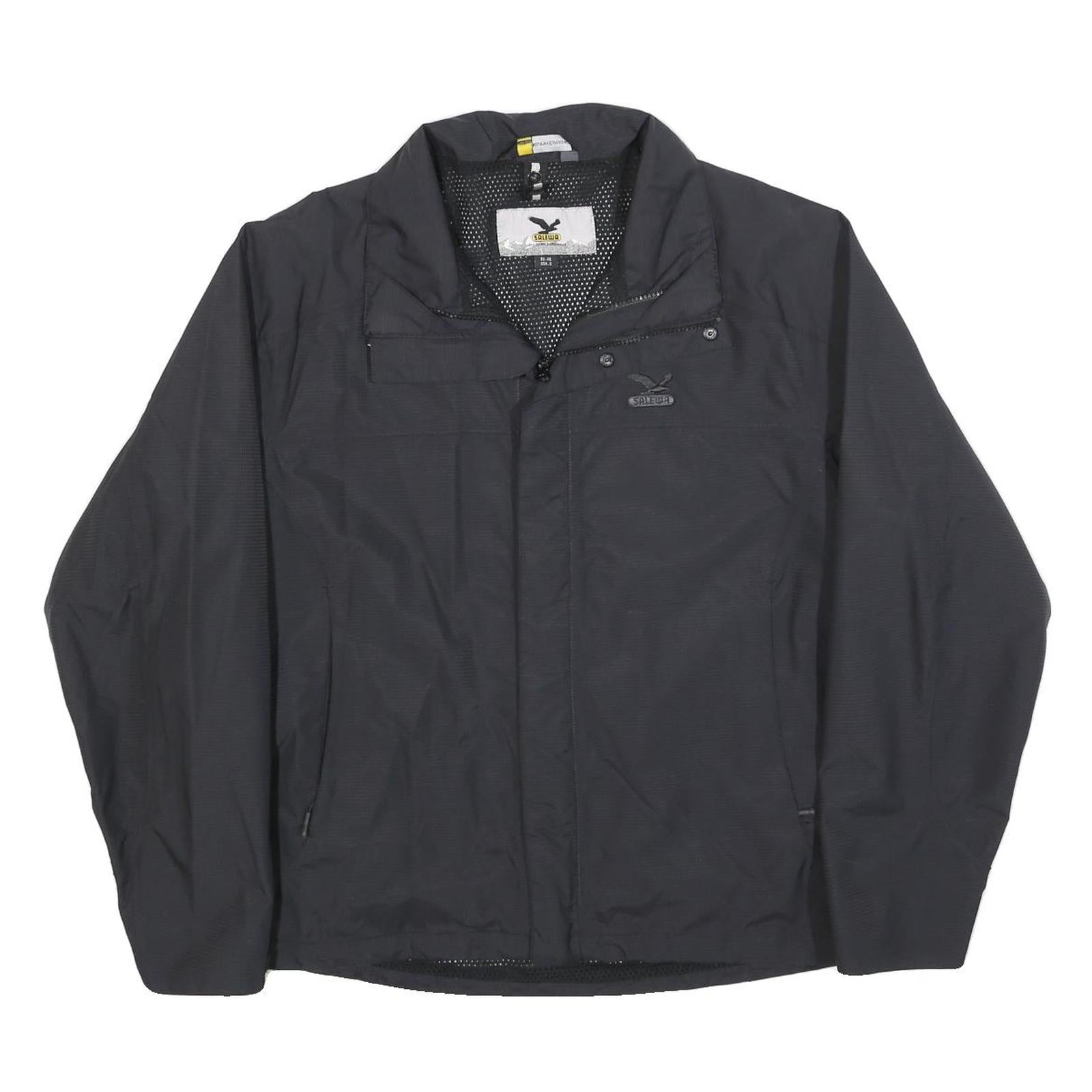 SALEWA Mens Black Jacket S Polyester Blend Plain Lightweight Zip Outdoor