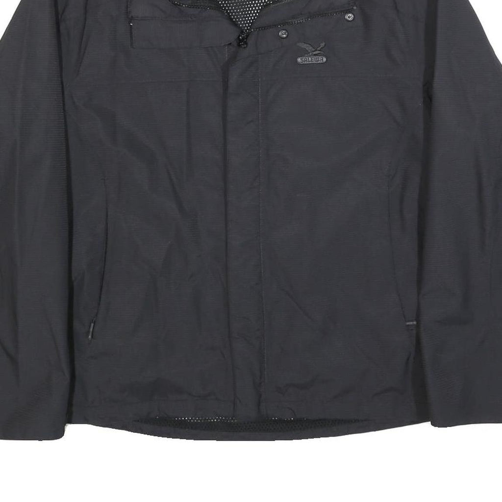 SALEWA Mens Black Jacket S Polyester Blend Plain Lightweight Zip Outdoor
